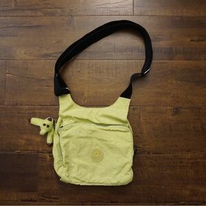 Kipling Lime Green Crossbody Bag – Includes "Sheila" Monkey Keychain